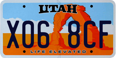 UT license plate X068CF