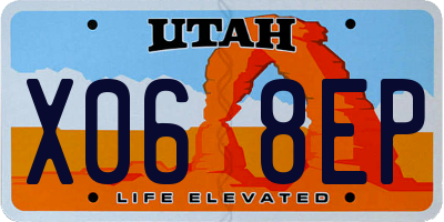 UT license plate X068EP