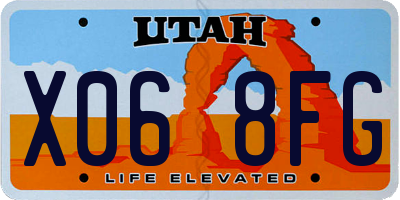 UT license plate X068FG