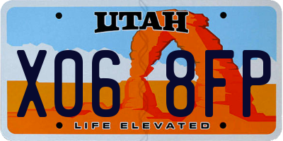 UT license plate X068FP