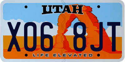 UT license plate X068JT