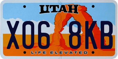 UT license plate X068KB