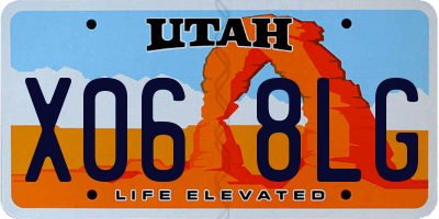 UT license plate X068LG