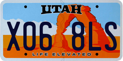 UT license plate X068LS