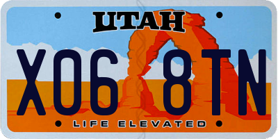 UT license plate X068TN