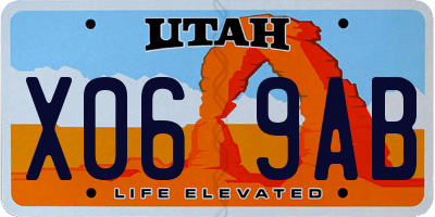 UT license plate X069AB