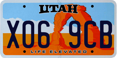 UT license plate X069CB