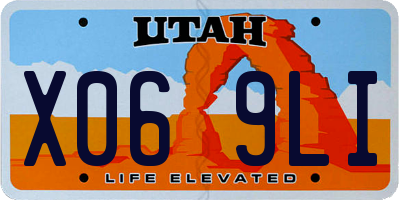UT license plate X069LI