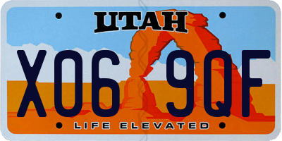 UT license plate X069QF