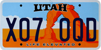 UT license plate X070QD