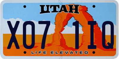 UT license plate X071IQ