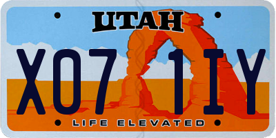 UT license plate X071IY