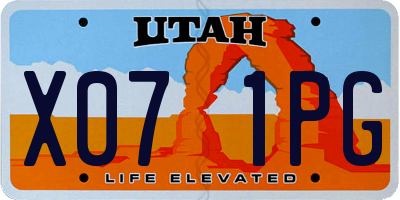 UT license plate X071PG