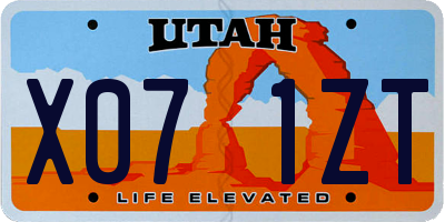 UT license plate X071ZT