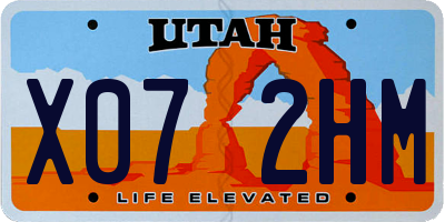 UT license plate X072HM