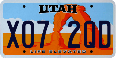 UT license plate X072QD