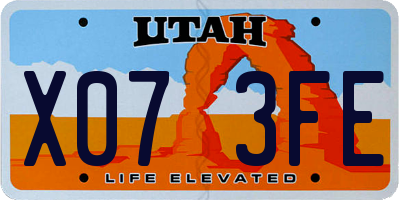 UT license plate X073FE