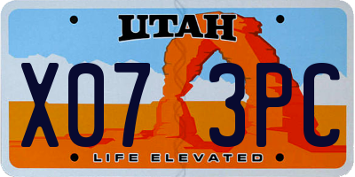 UT license plate X073PC