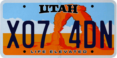 UT license plate X074DN