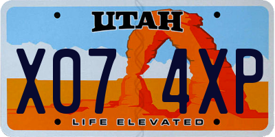 UT license plate X074XP