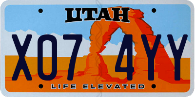 UT license plate X074YY