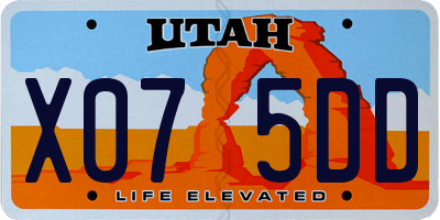 UT license plate X075DD