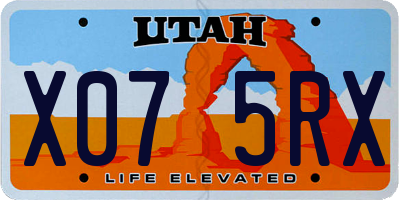 UT license plate X075RX