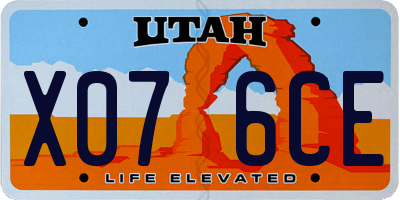 UT license plate X076CE