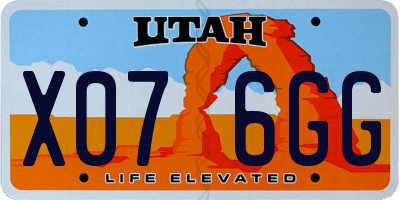 UT license plate X076GG
