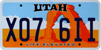 UT license plate X076II