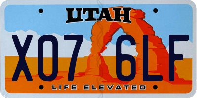 UT license plate X076LF
