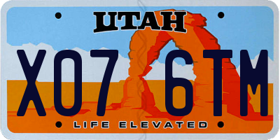 UT license plate X076TM