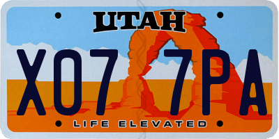 UT license plate X077PA