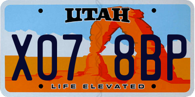 UT license plate X078BP