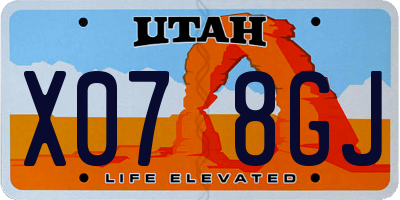UT license plate X078GJ