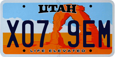 UT license plate X079EM
