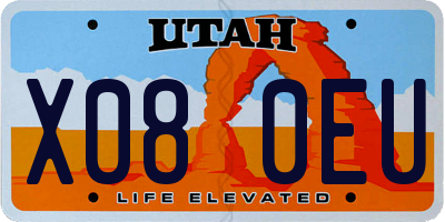 UT license plate X080EU