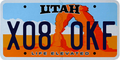 UT license plate X080KF