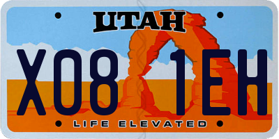 UT license plate X081EH