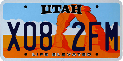 UT license plate X082FM