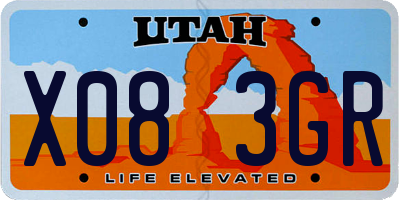 UT license plate X083GR