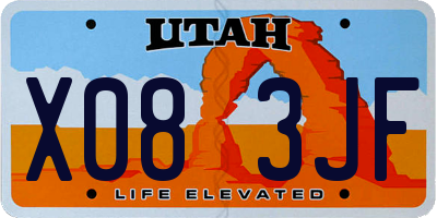UT license plate X083JF