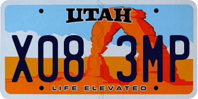 UT license plate X083MP
