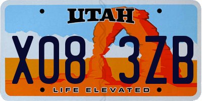 UT license plate X083ZB