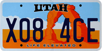 UT license plate X084CE