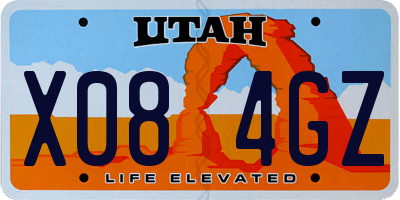UT license plate X084GZ