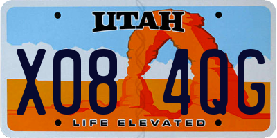 UT license plate X084QG