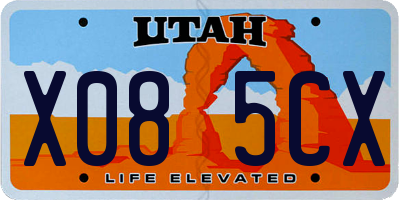 UT license plate X085CX