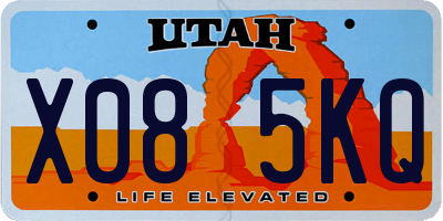 UT license plate X085KQ