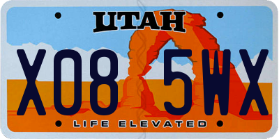 UT license plate X085WX